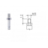 Stopka B Gwint M8 8x12 srebrna do krzeseł, foteli mebli