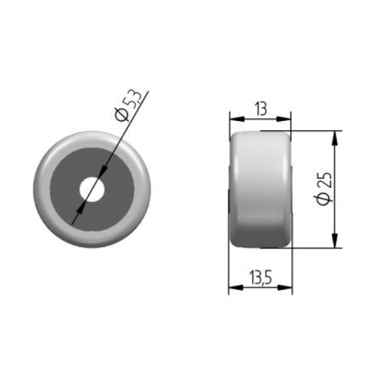 KÓŁKO MEBLOWE FI 25MM