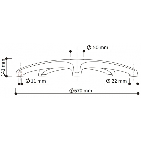 METEORA- wysoka podstawa do krzeseł i foteli, dostępna o średnicy 670mm