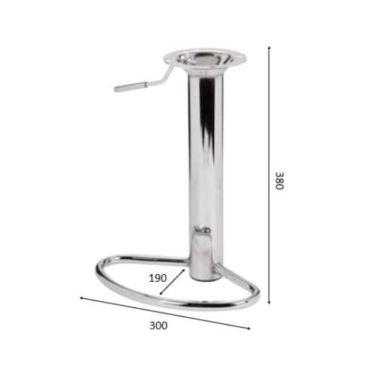 PODN-09- podnóżek wykonany ze stali chromowanej, dostępny rozstaw otworów 100x100