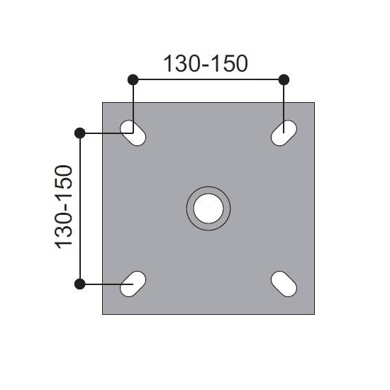 BS 05- blacha siedziska o rozstawie otworów 130-150x130-150 mm
