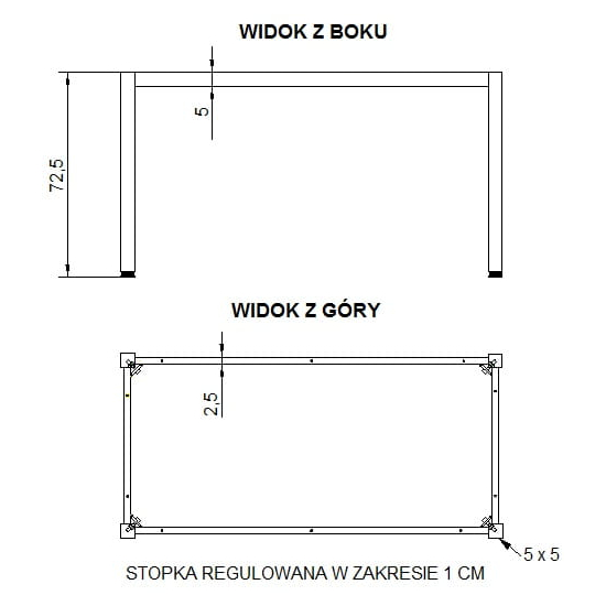 NY-A057/66/K - 66x66 cm, czarny