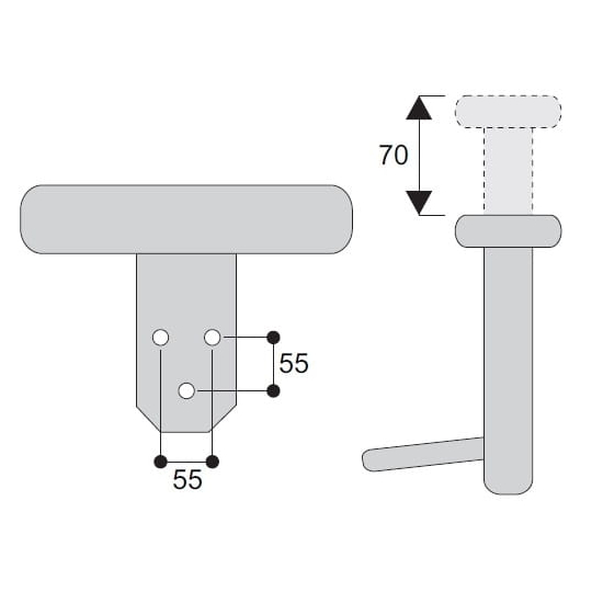 BIRO- podłokietniki do krzeseł i foteli, wykonane z tworzywa. Regulowane