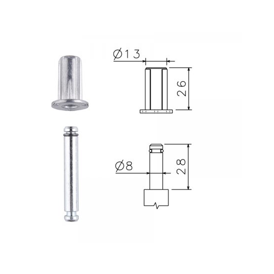 Stopka E A8-ZD26K srebrna do krzeseł, foteli mebli