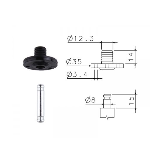 Stopka E C8-ZD12X14 srebrna do krzeseł, foteli mebli