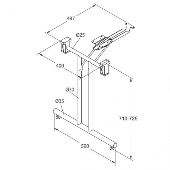 Składany stelaż metalowy SC-921/CH chrom - 59 cm, chrom