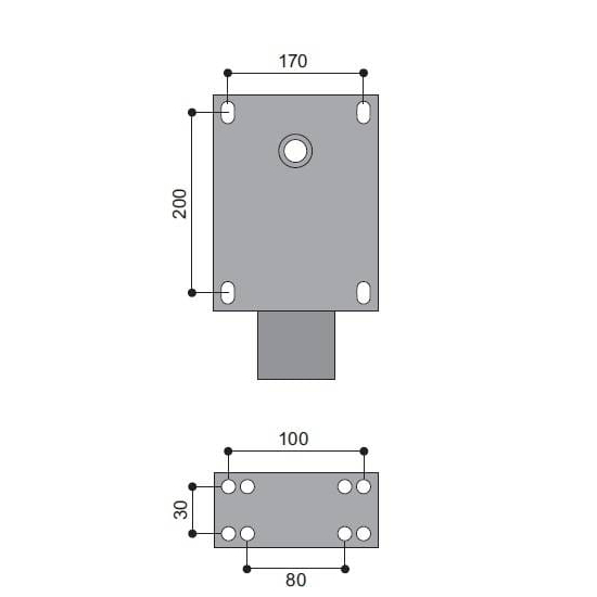 KKM 08- mechanizm siedziska, blokada w wielu pozycjach, rozstaw otworów 170x200 mm