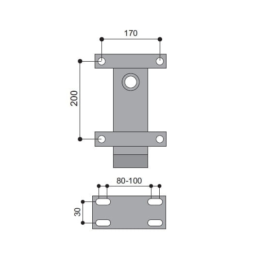 KKM 05- mechanizm fotelowy, blokada w wielu pozycjach, rozstaw otworów 170x200 mm