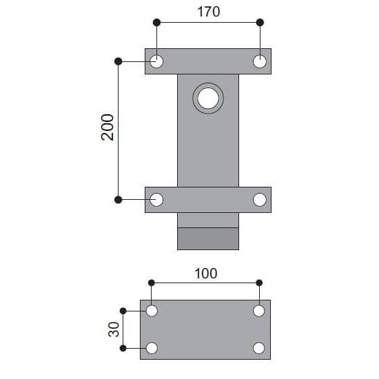 KKM 07- mechanizm fotelowy, łącznik oparcia, blokada w wielu pozycjach, rozstaw otworów 170x200 mm