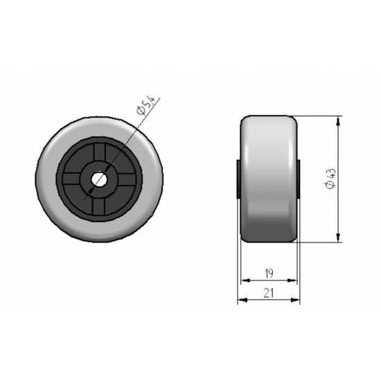 KÓŁKO MEBLOWE FI 43MM